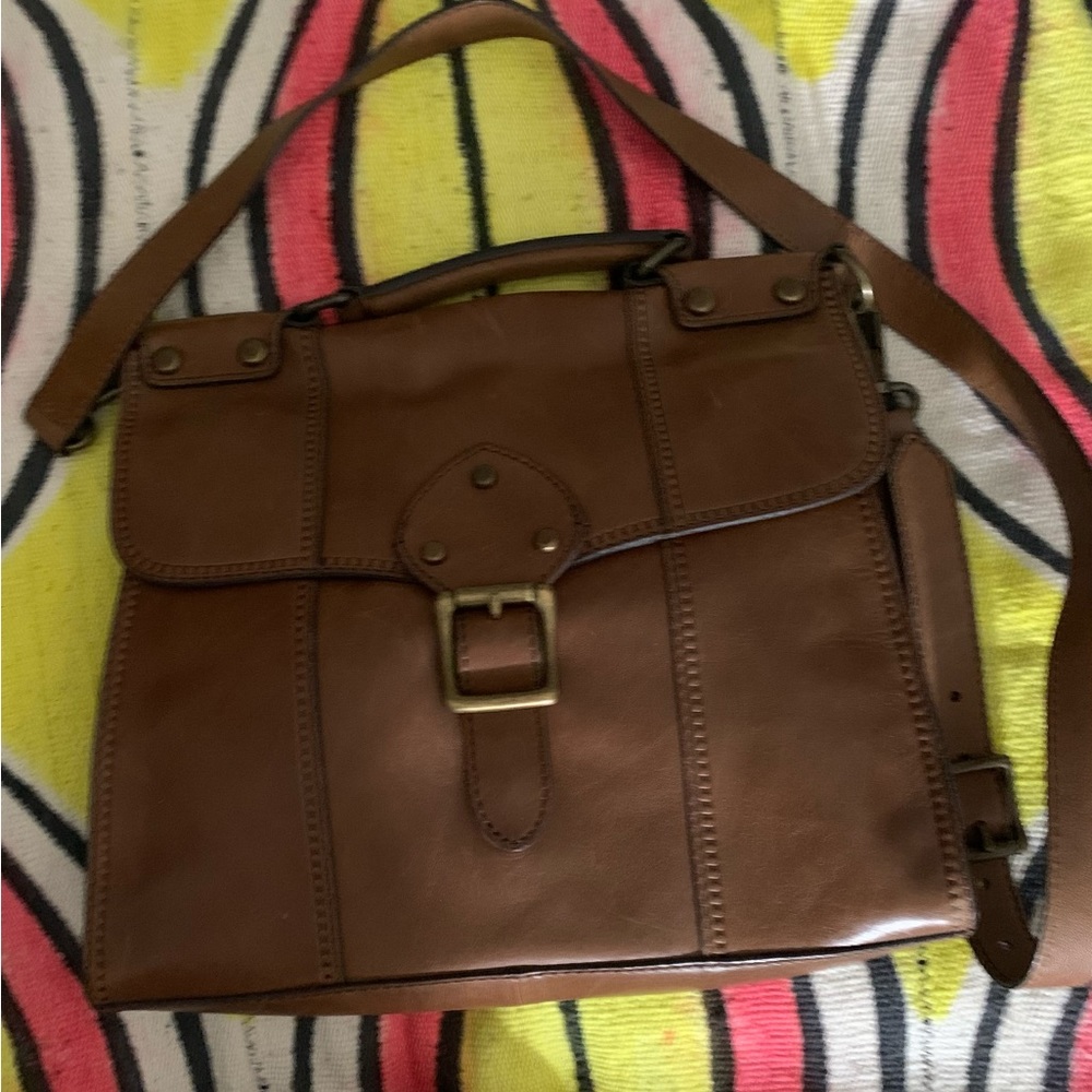 Gently Used Brown Leather Fossil Bag